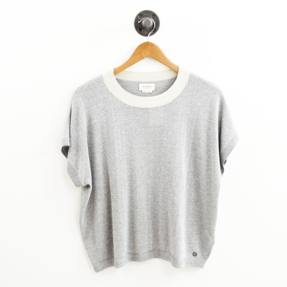 Nümph Metallic Crew Neck Knit Top #196-54
